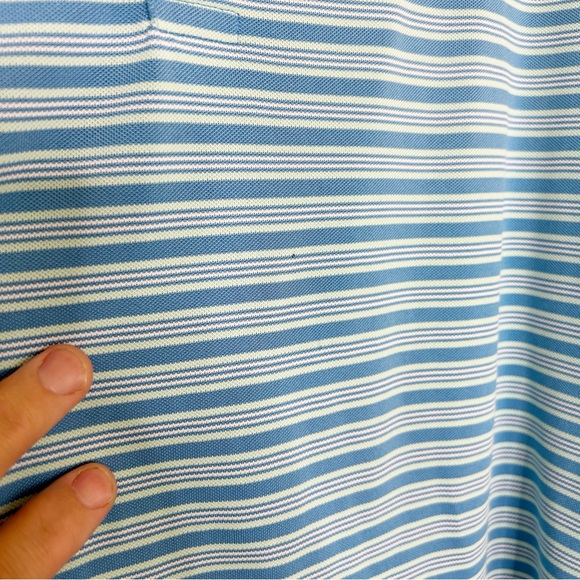 Peter Millar Men’s Summer Comfort Golf Polo | Size Large | Blue Striped - Picture 3 of 7